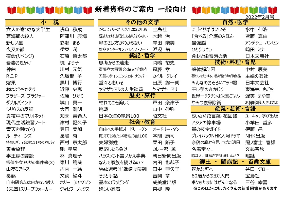 新着図書リスト