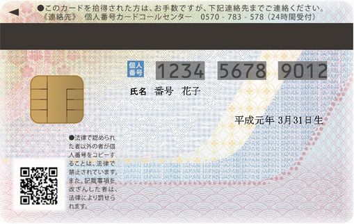 マイナンバーカード見本裏1