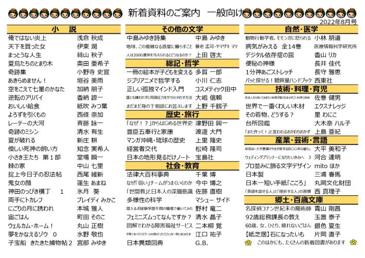 一般向け新着図書一覧