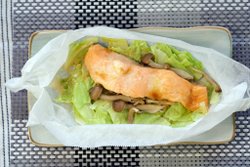 鮭とキャベツのレンジ蒸しの画像